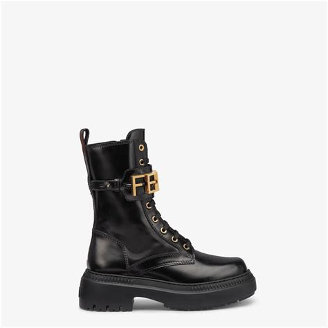 fendi black leather biker boots|Fendi Force Biker Boots .